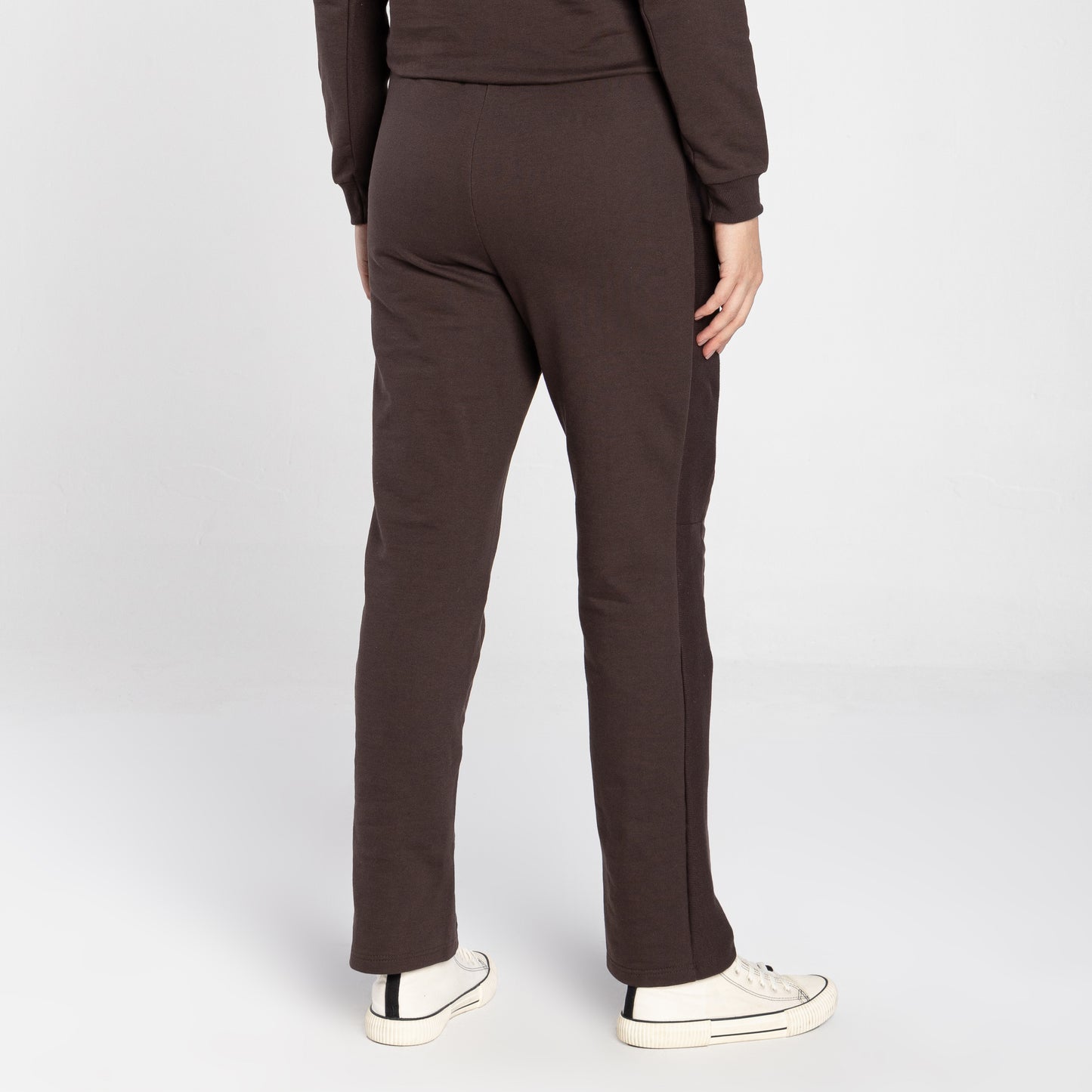 Calça Tech Impermeável Moletom Flanelado Recorte Feminina - Marrom