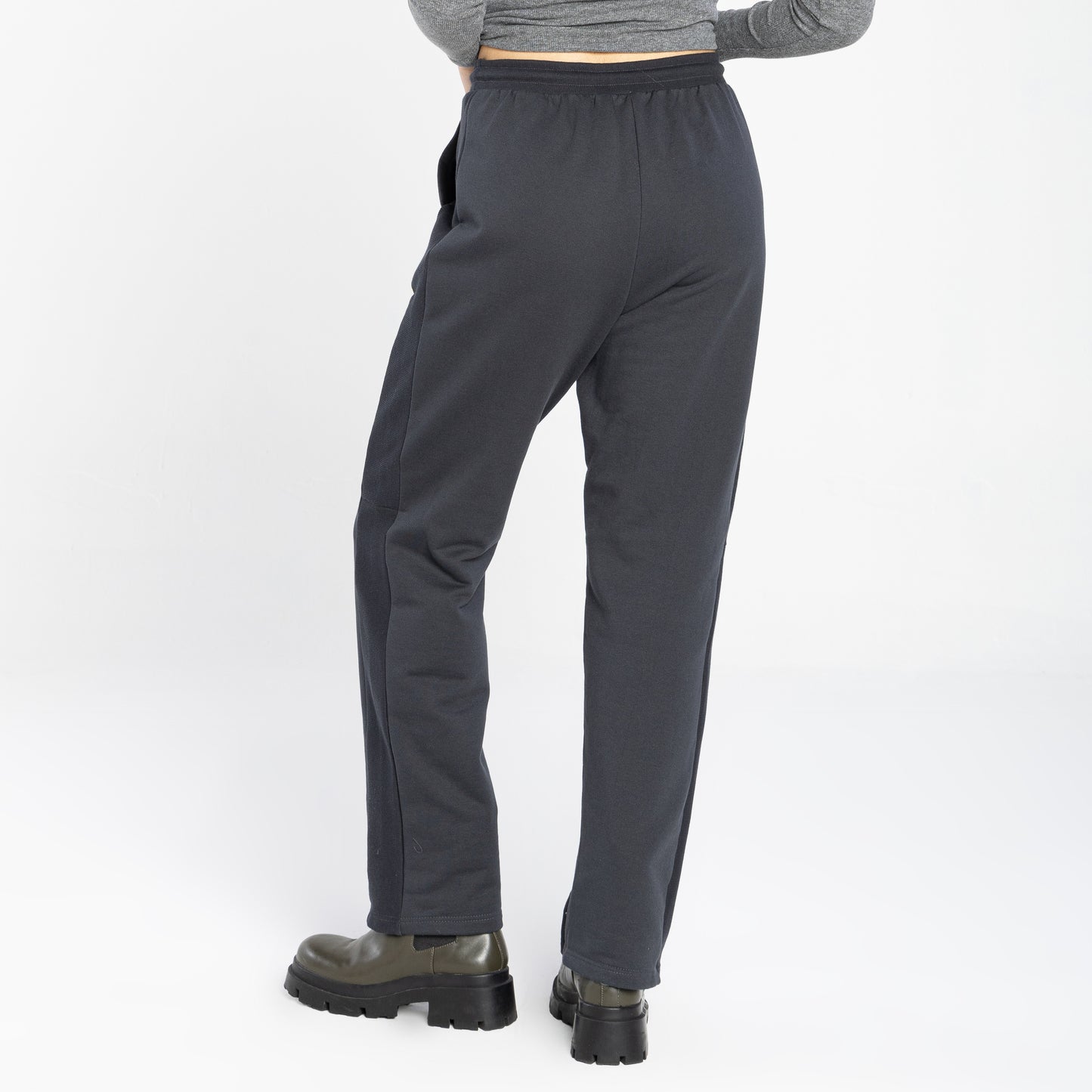 Calça Tech Impermeável Moletom Flanelado Recorte Feminina - Cinza Escuro