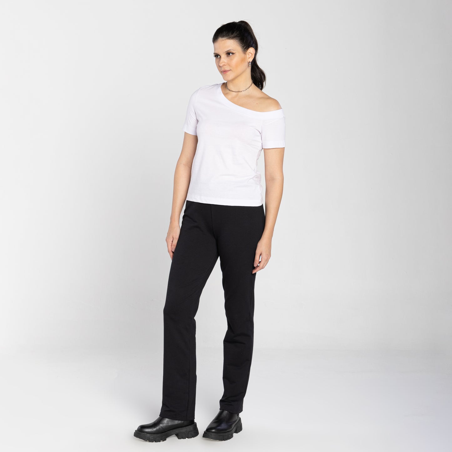 Tech T-Shirt Impermeável Ombro Único Feminina - Branco