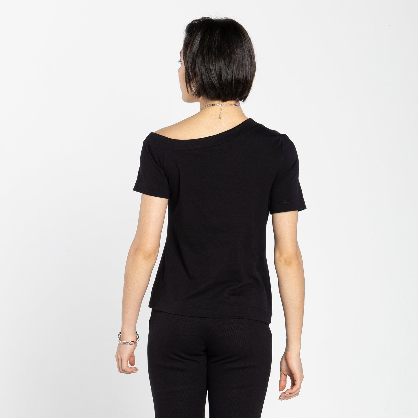 Tech T-Shirt Impermeável Ombro Único Feminina - Preto
