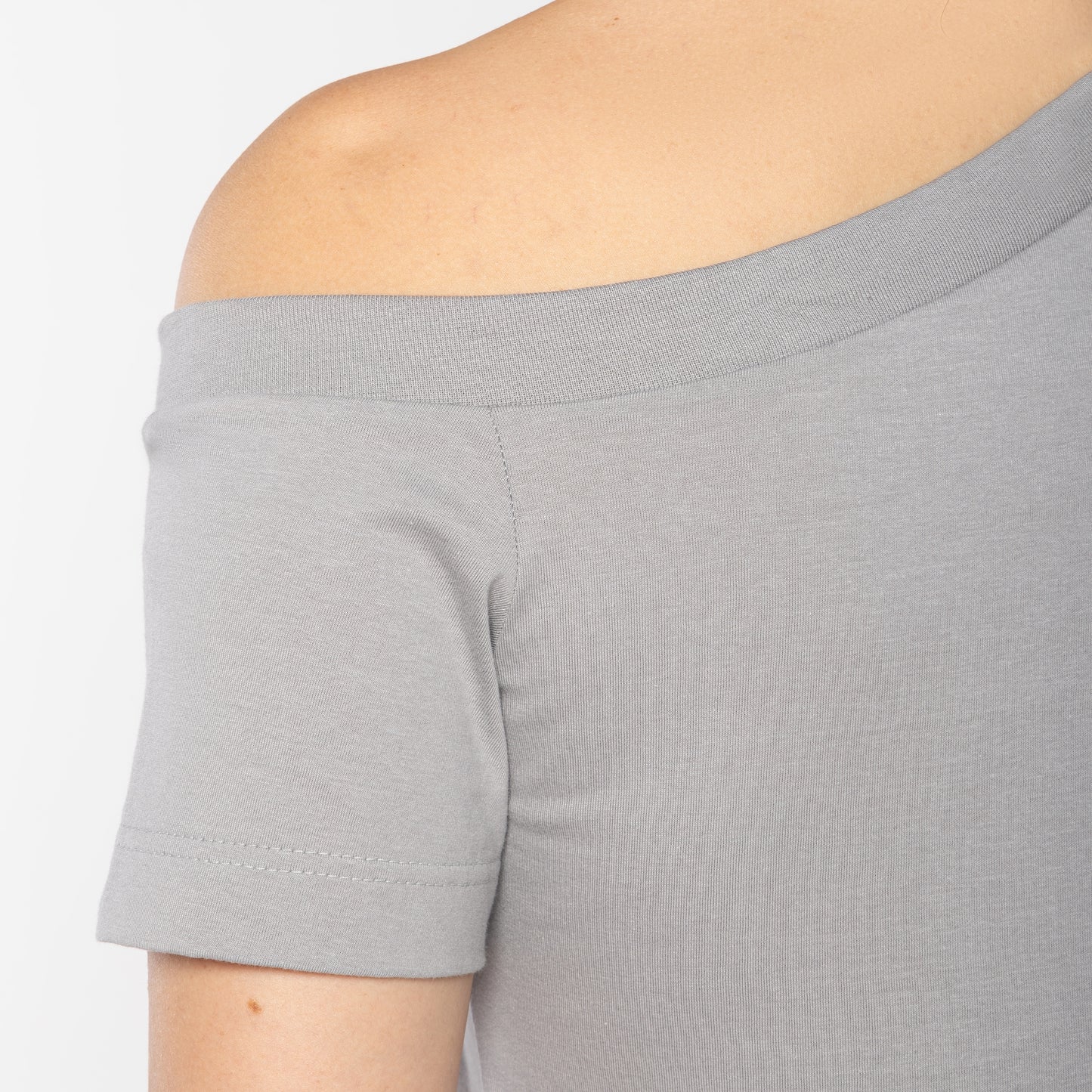 Tech T-Shirt Impermeável Ombro Único Feminina - Cinza Titanio