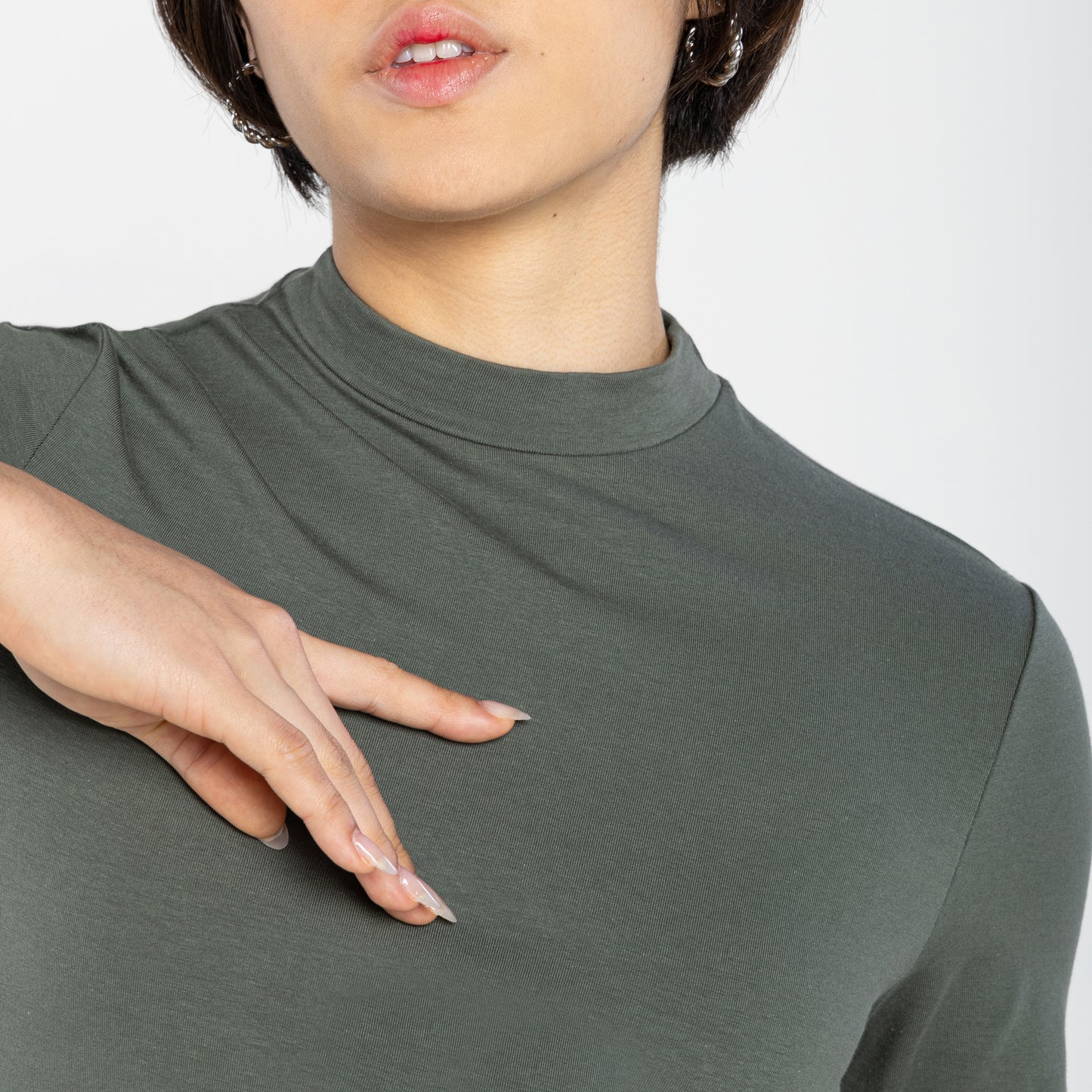 Vestido Comfort Gola Alta Midi - Verde Figo
