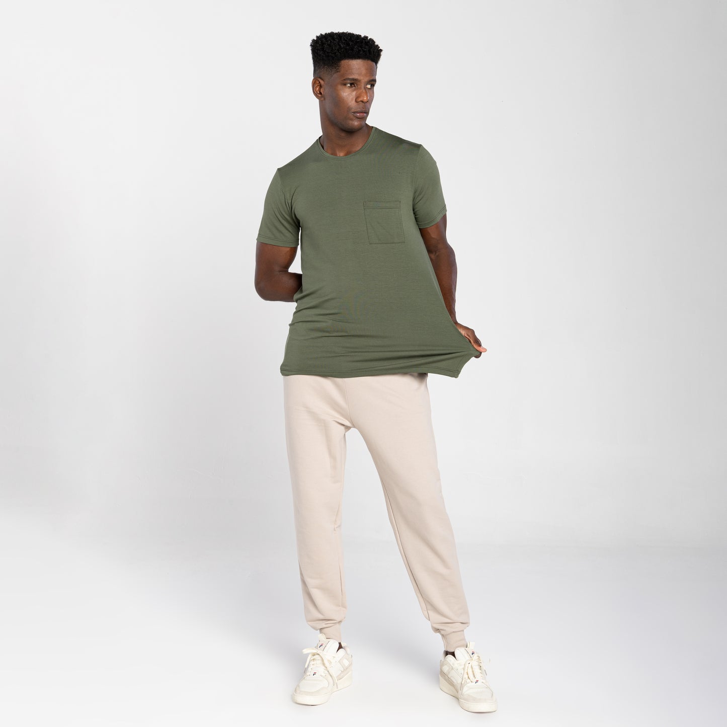 Tech T-Shirt Modal Bolso Masculina - Verde Figo