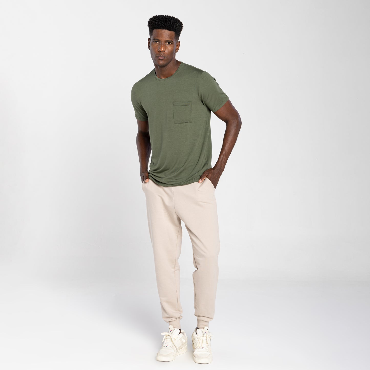 Tech T-Shirt Modal Bolso Masculina - Verde Figo