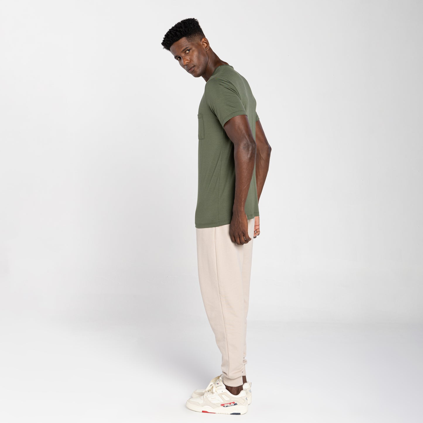 Tech T-Shirt Modal Bolso Masculina - Verde Figo