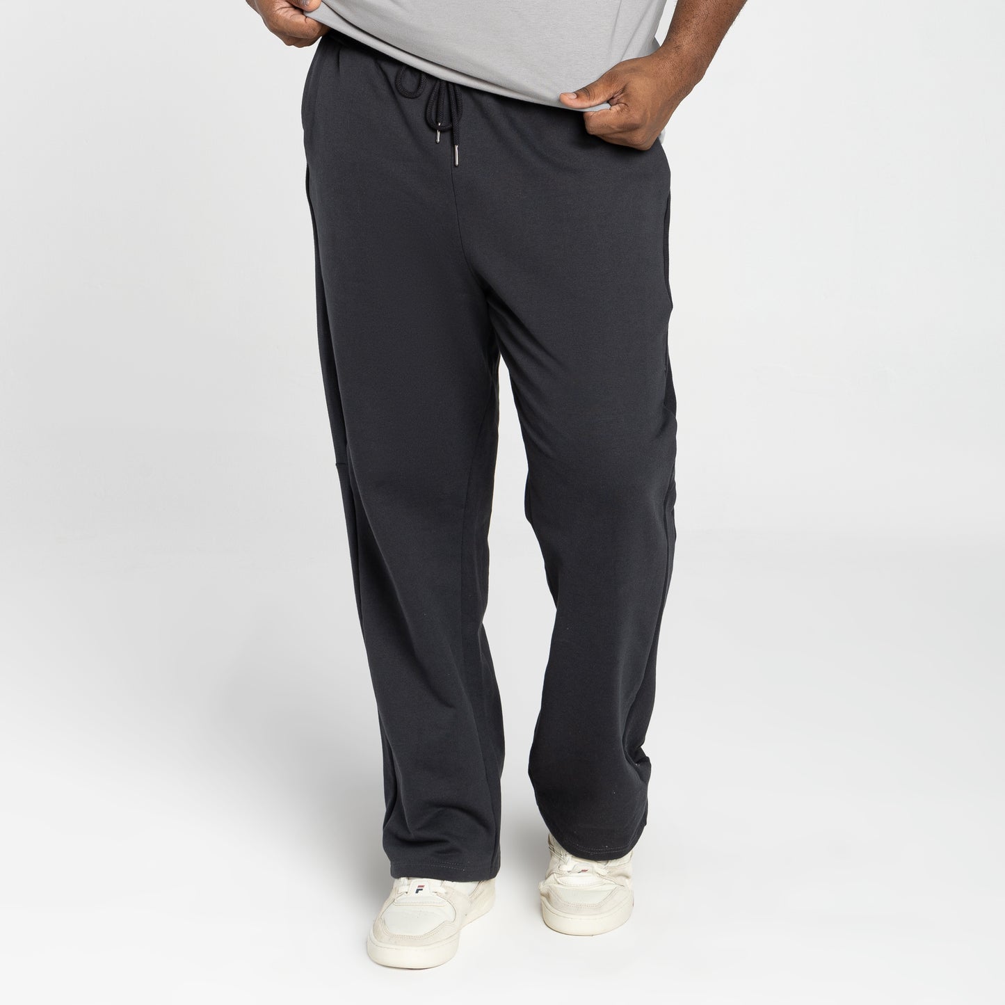 Calça Tech Impermeável Moletom Flanelado Recorte Plus Masculina - Cinza Escuro