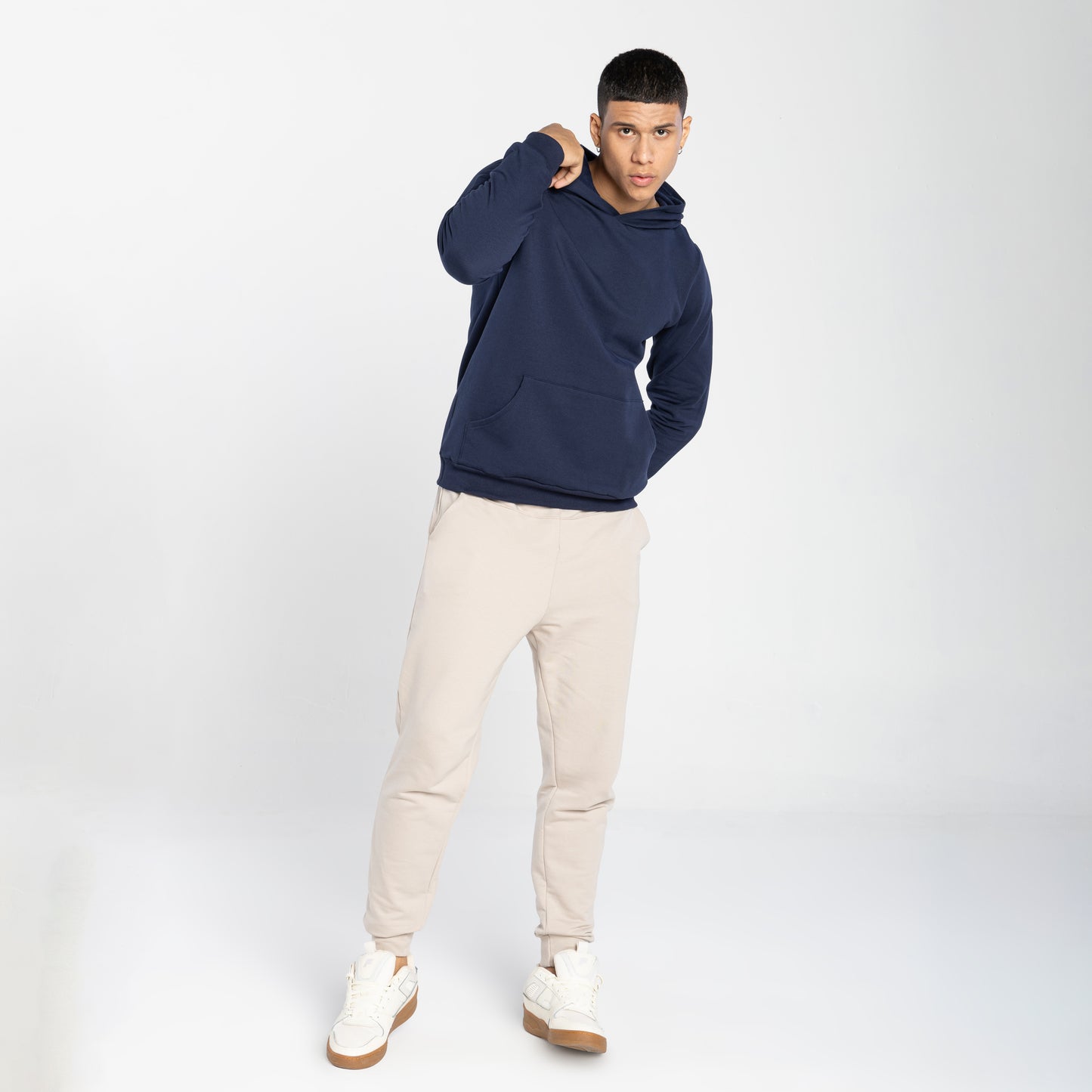 Blusão Moletom Comfort Flanelado Capuz Masculino - Azul Marinho