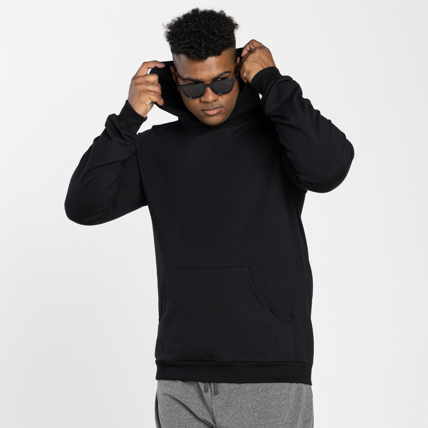 Blusão Moletom Comfort Flanelado Capuz Plus Masculino - Preto