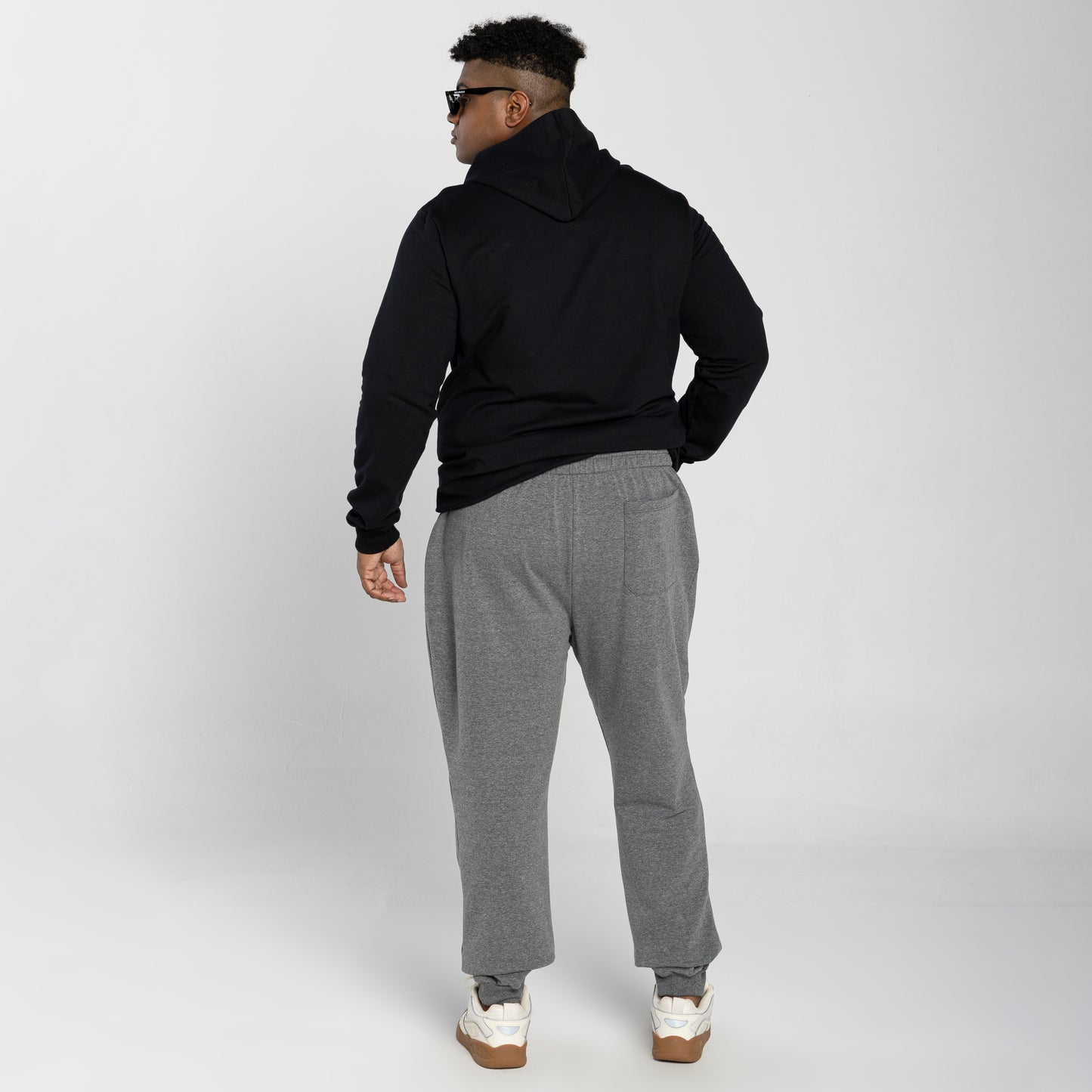 Calça Jogger Moletom Comfort Flanelado Plus Masculina - Mescla Escuro
