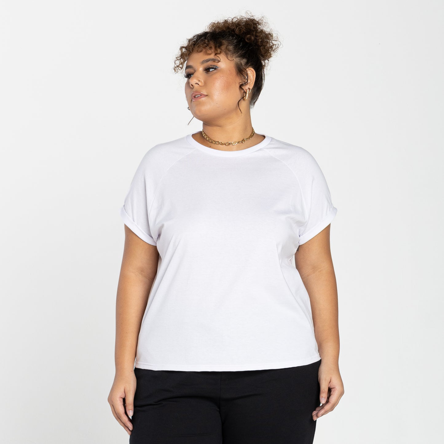 Tech T-Shirt Anti Odor Raglan Plus Feminina - Branco