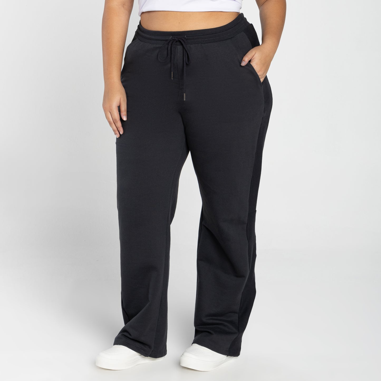 Calça Tech Impermeável Moletom Flanelado Recorte Plus Feminina - Cinza Escuro