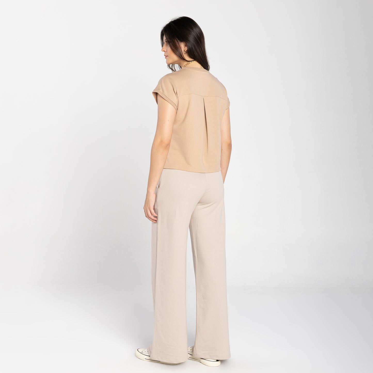 Tech T-Shirt Boxy Comfort Impermévael Feminina - Bege Camel