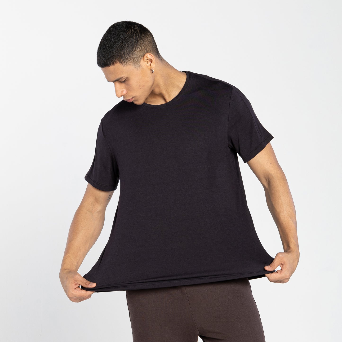 Tech T-Shirt Modal Recorte Masculina - Preto
