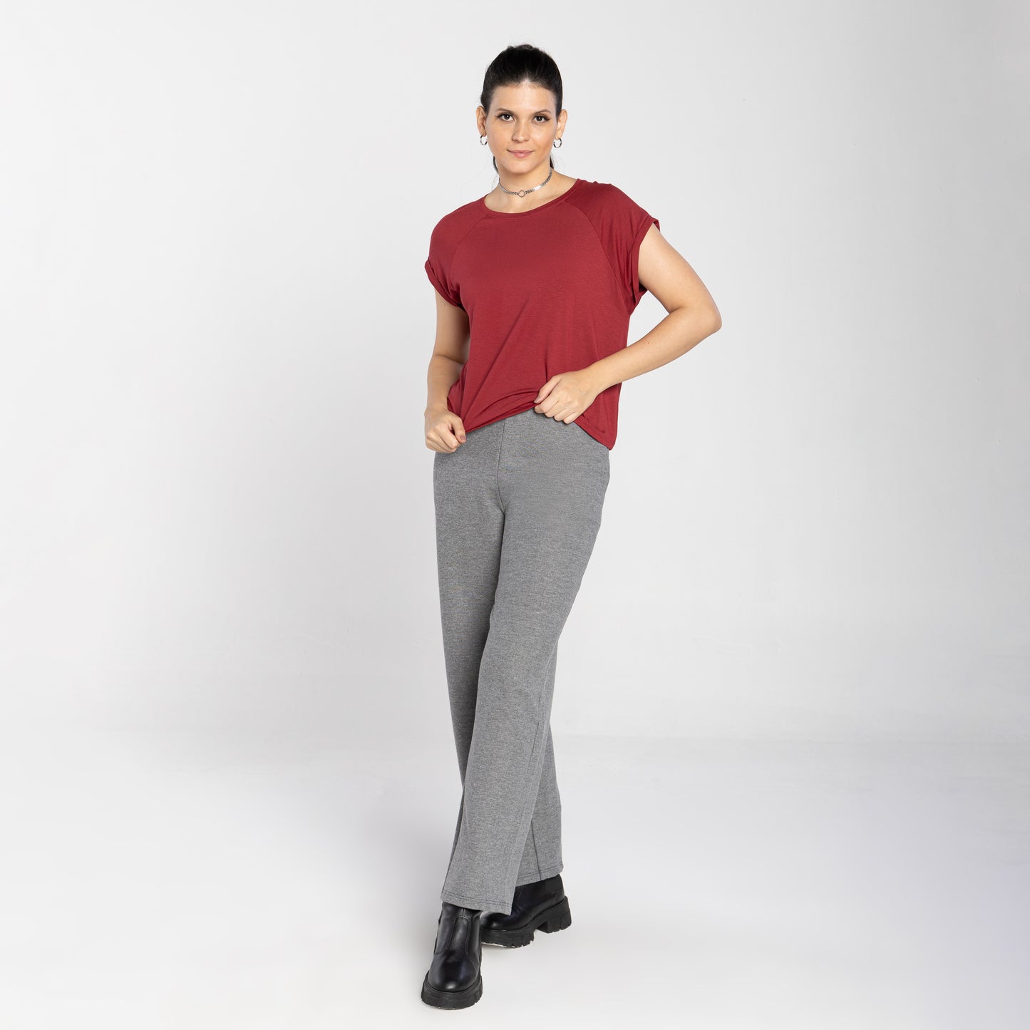Camiseta Raglan Viscose Feminina - Vermelho Escarlate