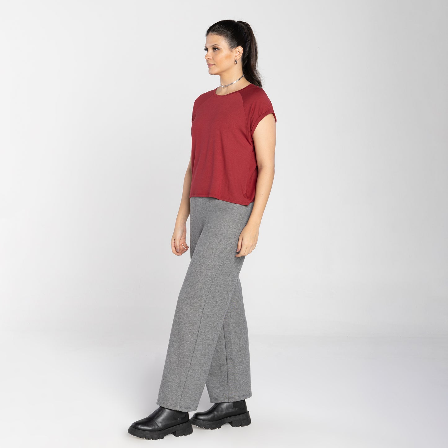 Camiseta Raglan Viscose Feminina - Vermelho Escarlate