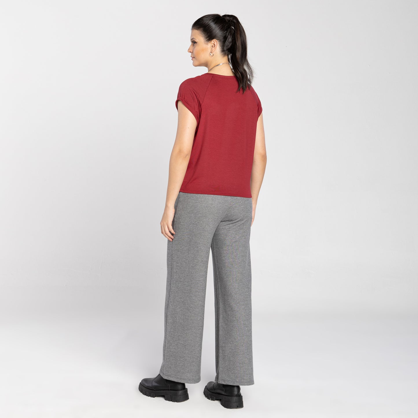 Camiseta Raglan Viscose Feminina - Vermelho Escarlate