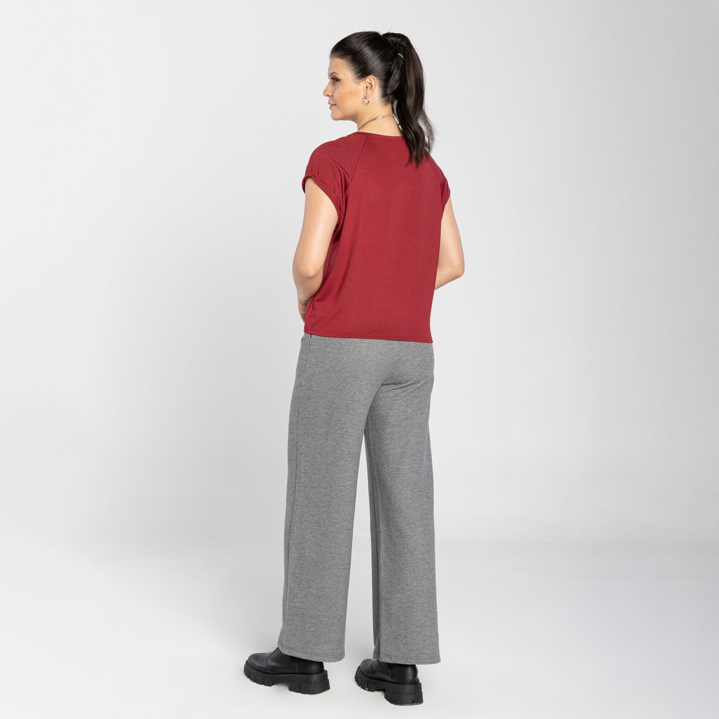 Camiseta Raglan Viscose Feminina - Vermelho Escarlate