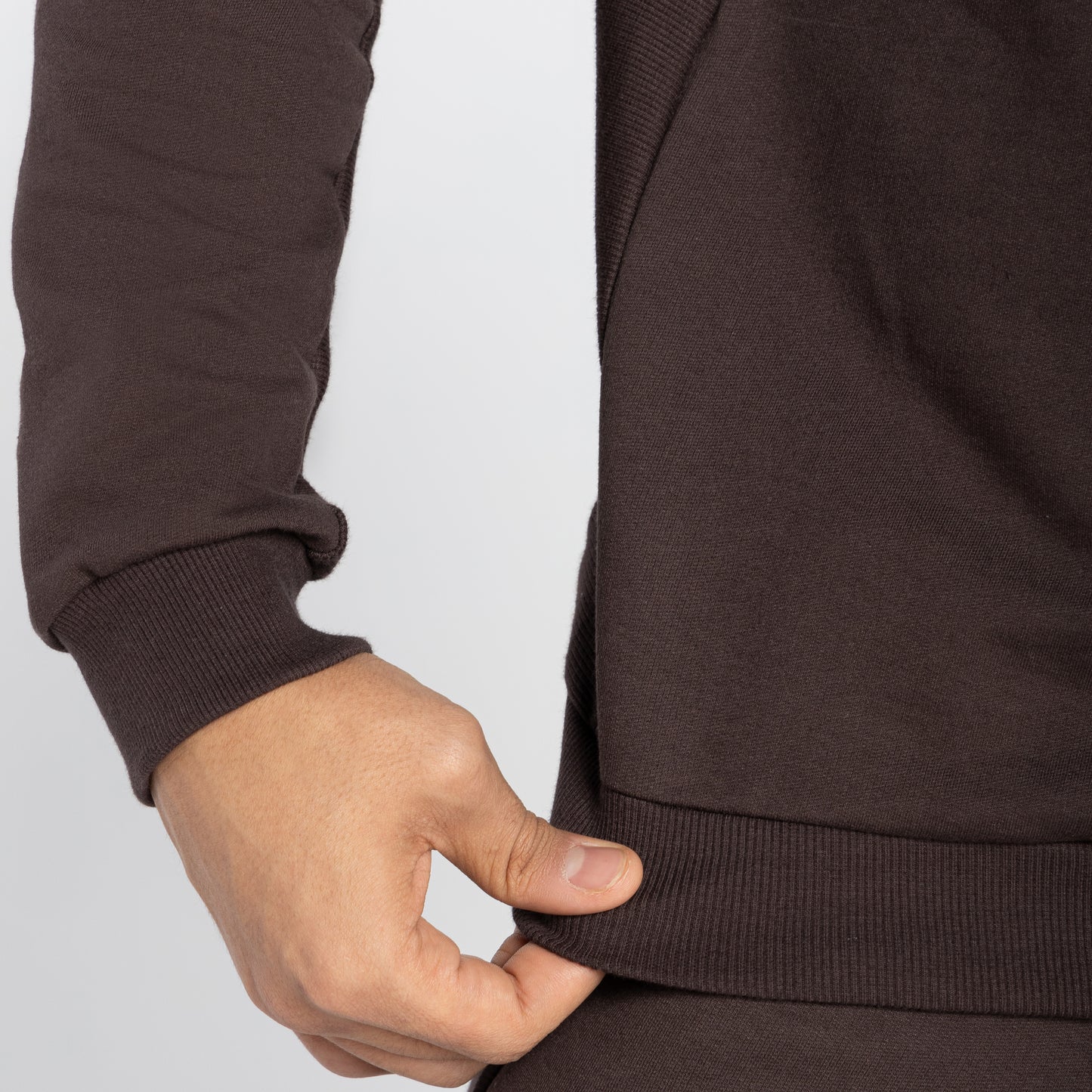 Blusão Tech Impermeável Moletom Flanelado Recorte Masculino - Marrom