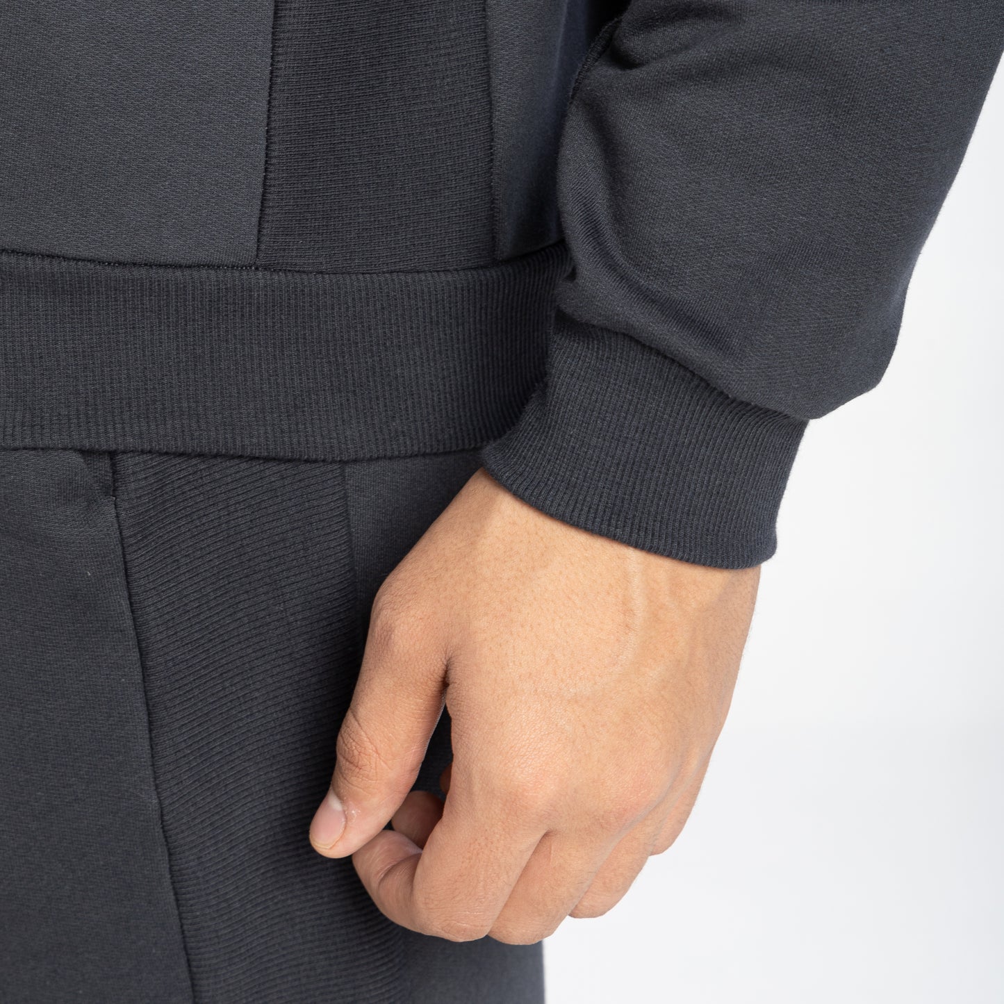 Blusão Tech Impermeável Moletom Flanelado Recorte Masculino - Cinza Escuro