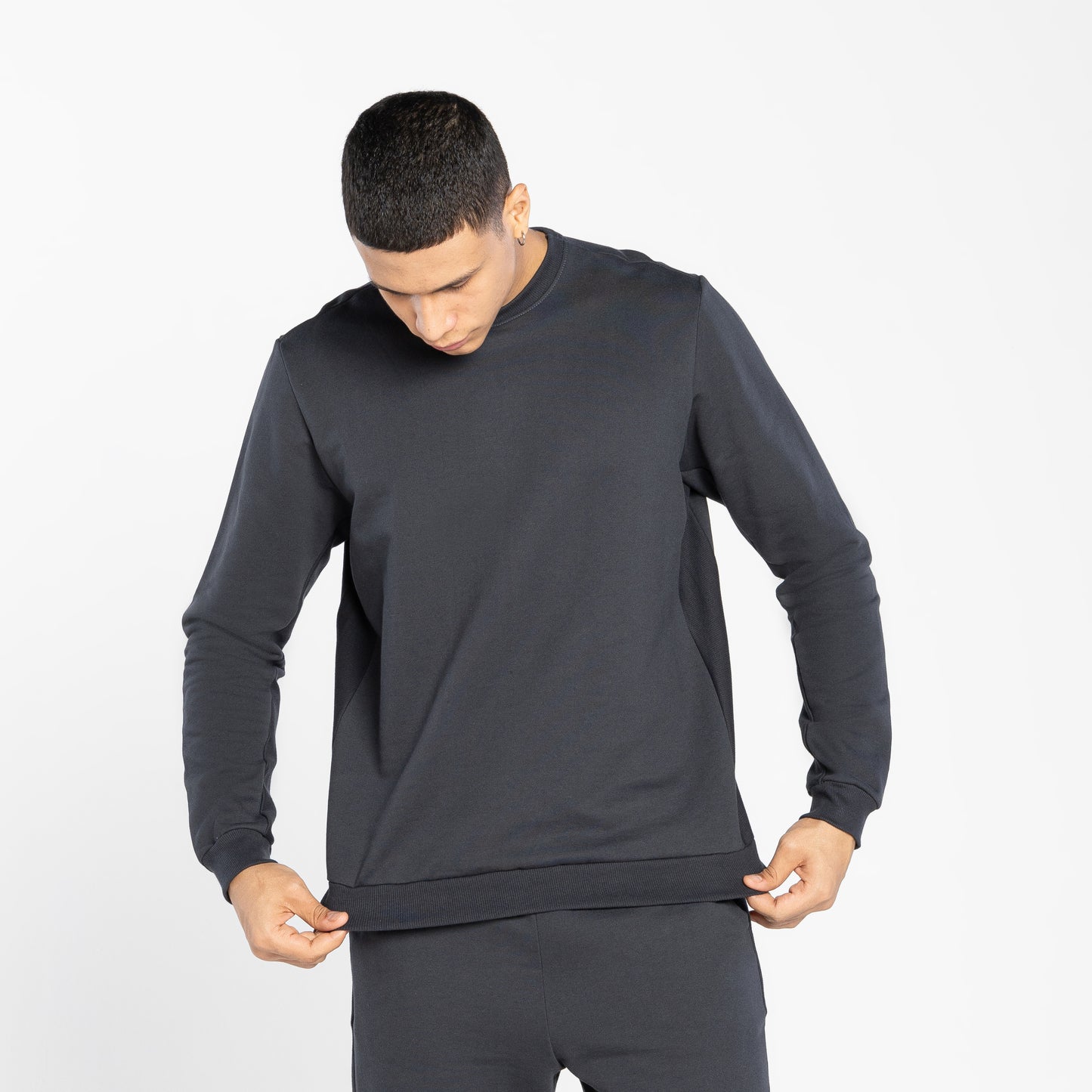 Blusão Tech Impermeável Moletom Flanelado Recorte Masculino - Cinza Escuro