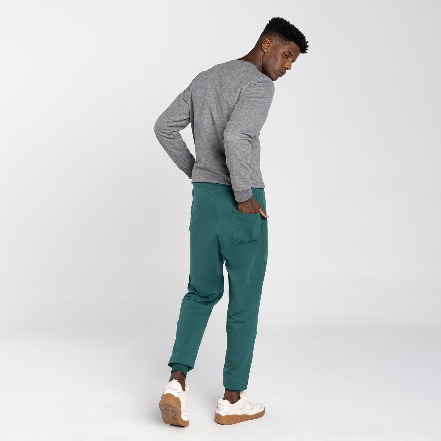 Calça Jogger Moletom Comfort Flanelado Masculina - Verde Manjericão