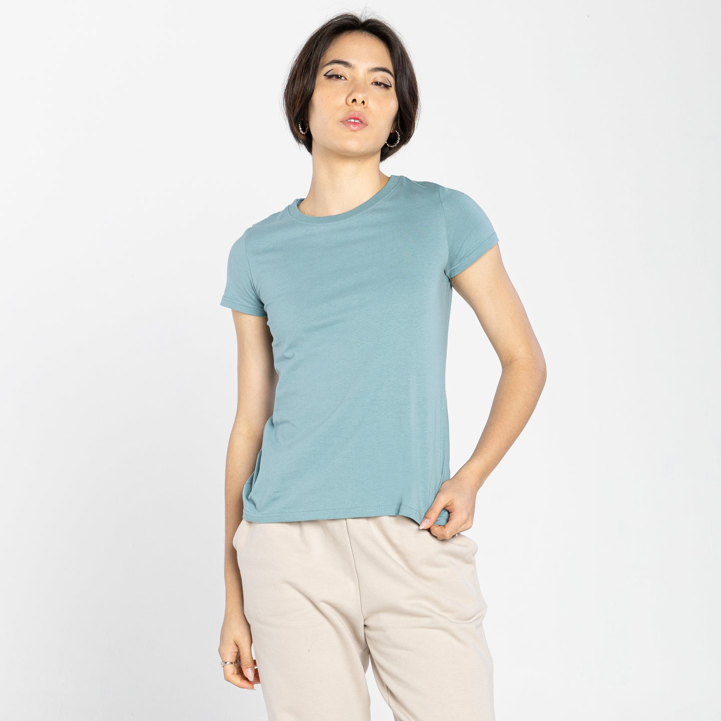 Camiseta Slim Cobregola Feminina - Verde Hortelã