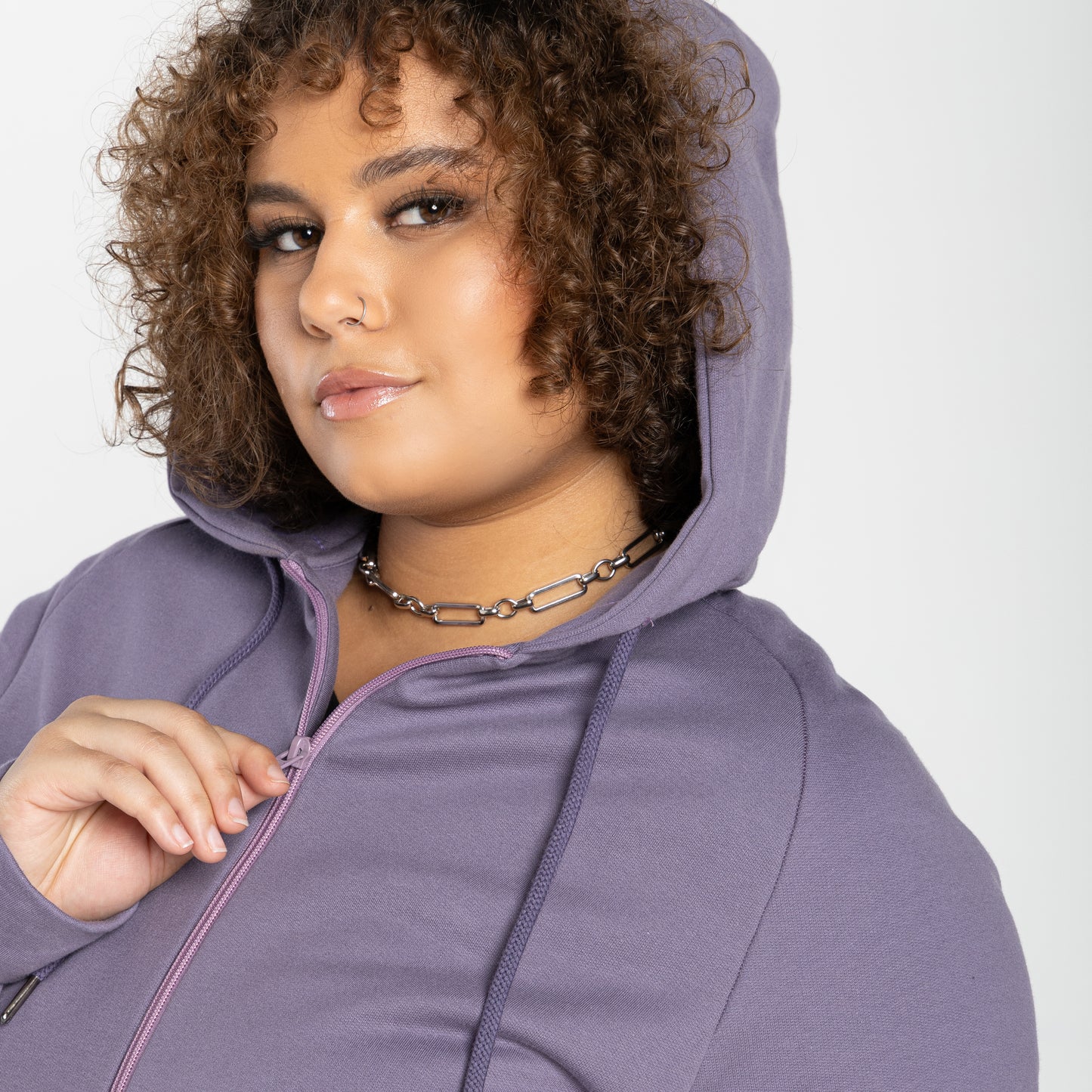 Jaqueta Cropped Tech Impermeável Flanelada Plus - Mirtilo