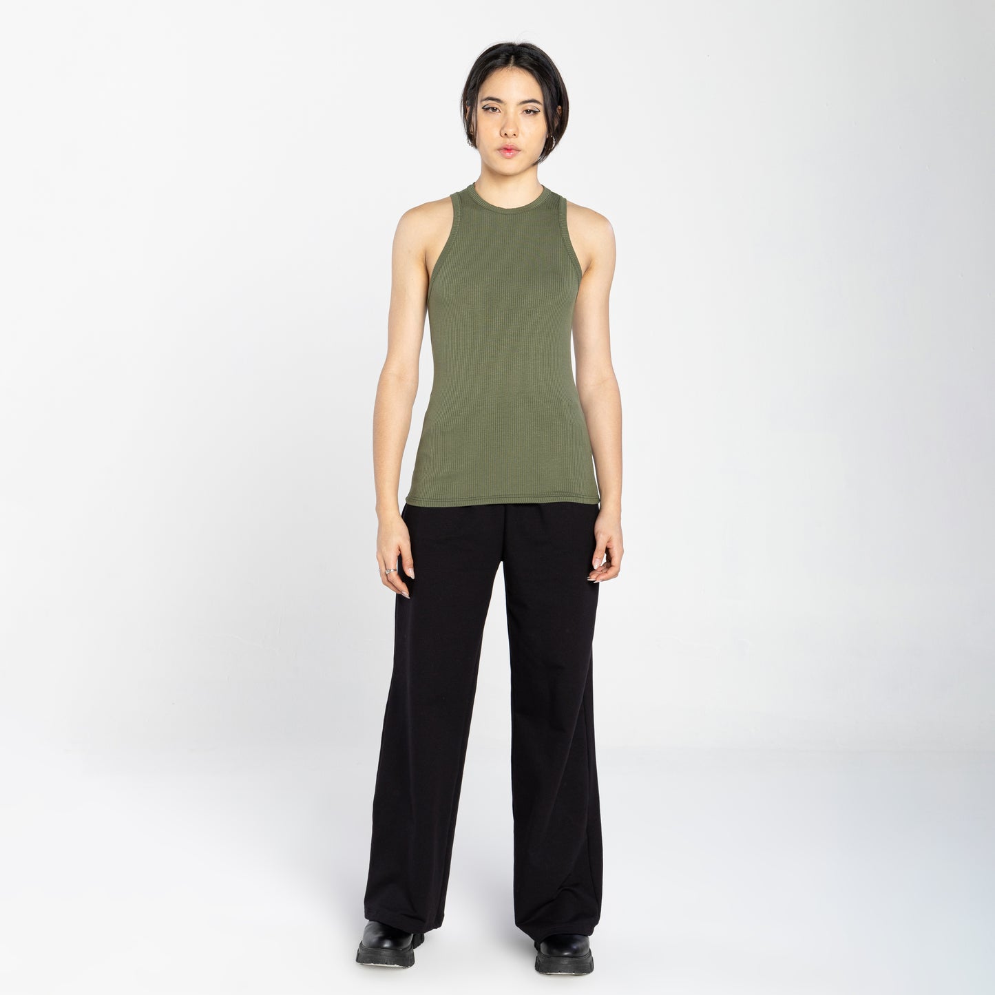Regata Gola C Canelada Feminina - Verde Figo