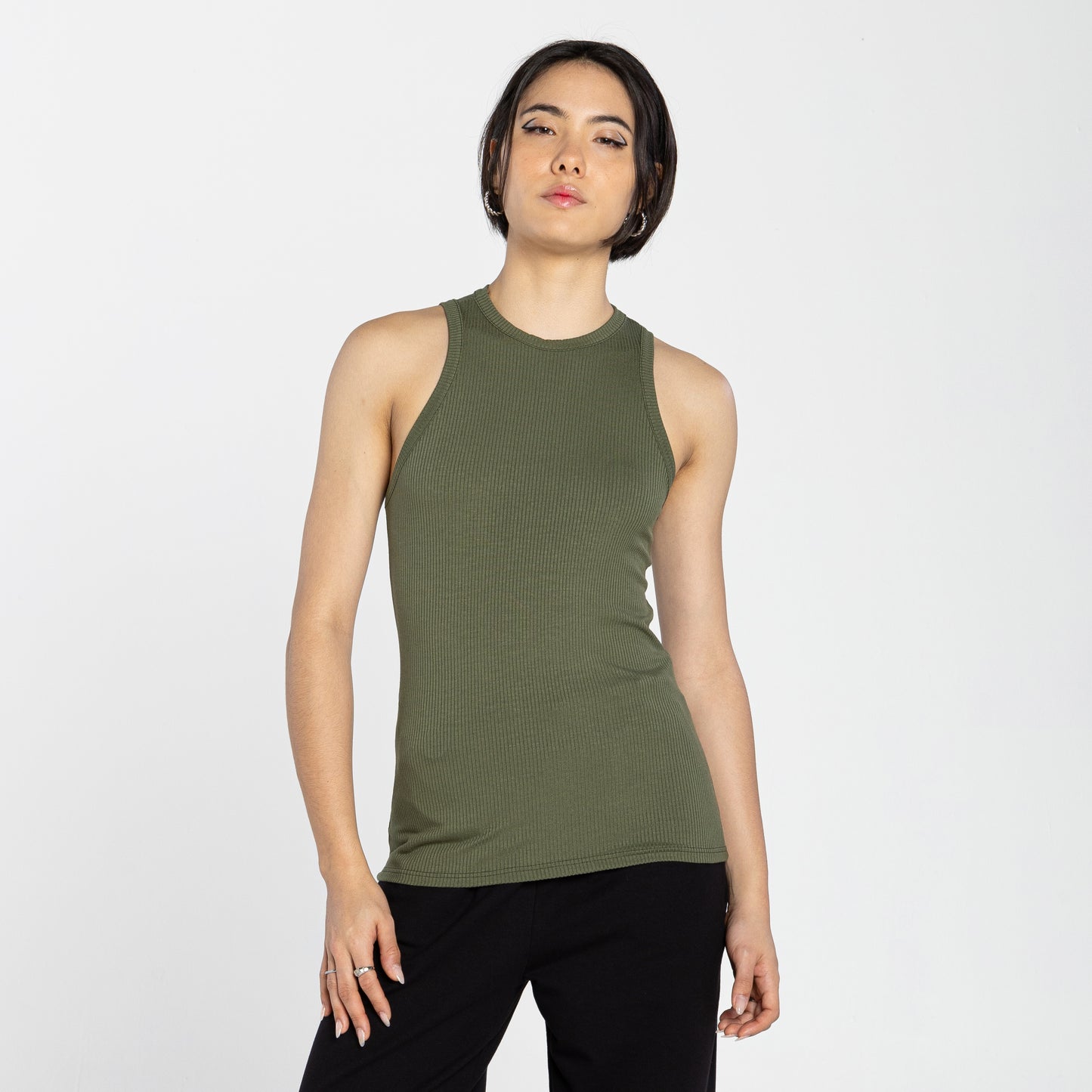 Regata Gola C Canelada Feminina - Verde Figo
