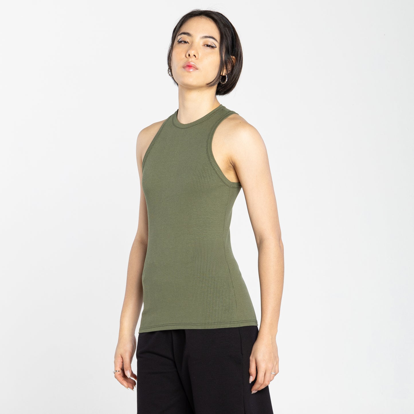 Regata Gola C Canelada Feminina - Verde Figo