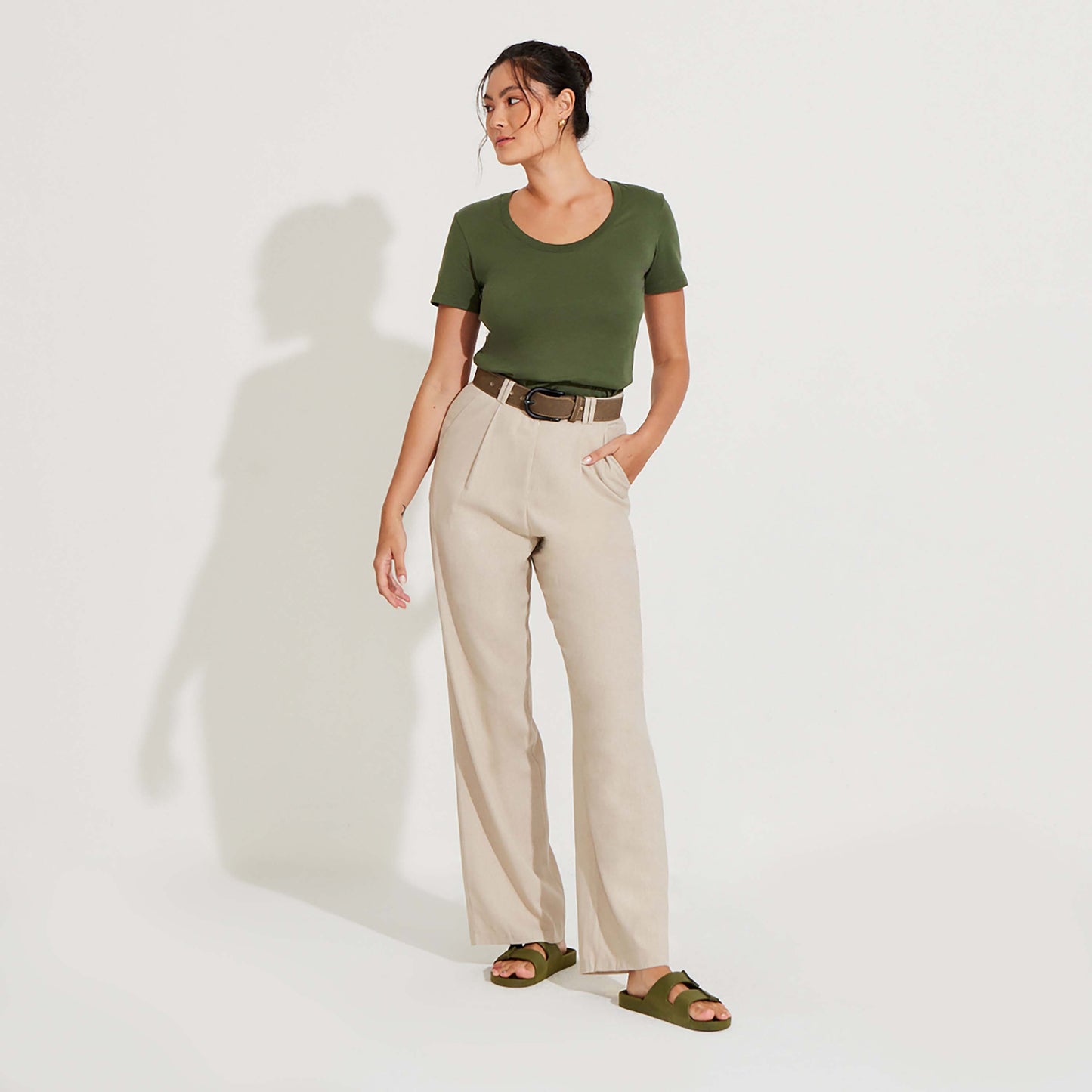 Camiseta Pima Gola U Feminina | Life Collection - Verde Figo