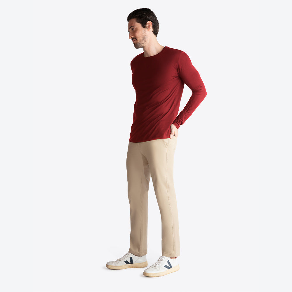 Camiseta Algodão Premium Manga Longa Masculina | Everyday Collection - Marsala