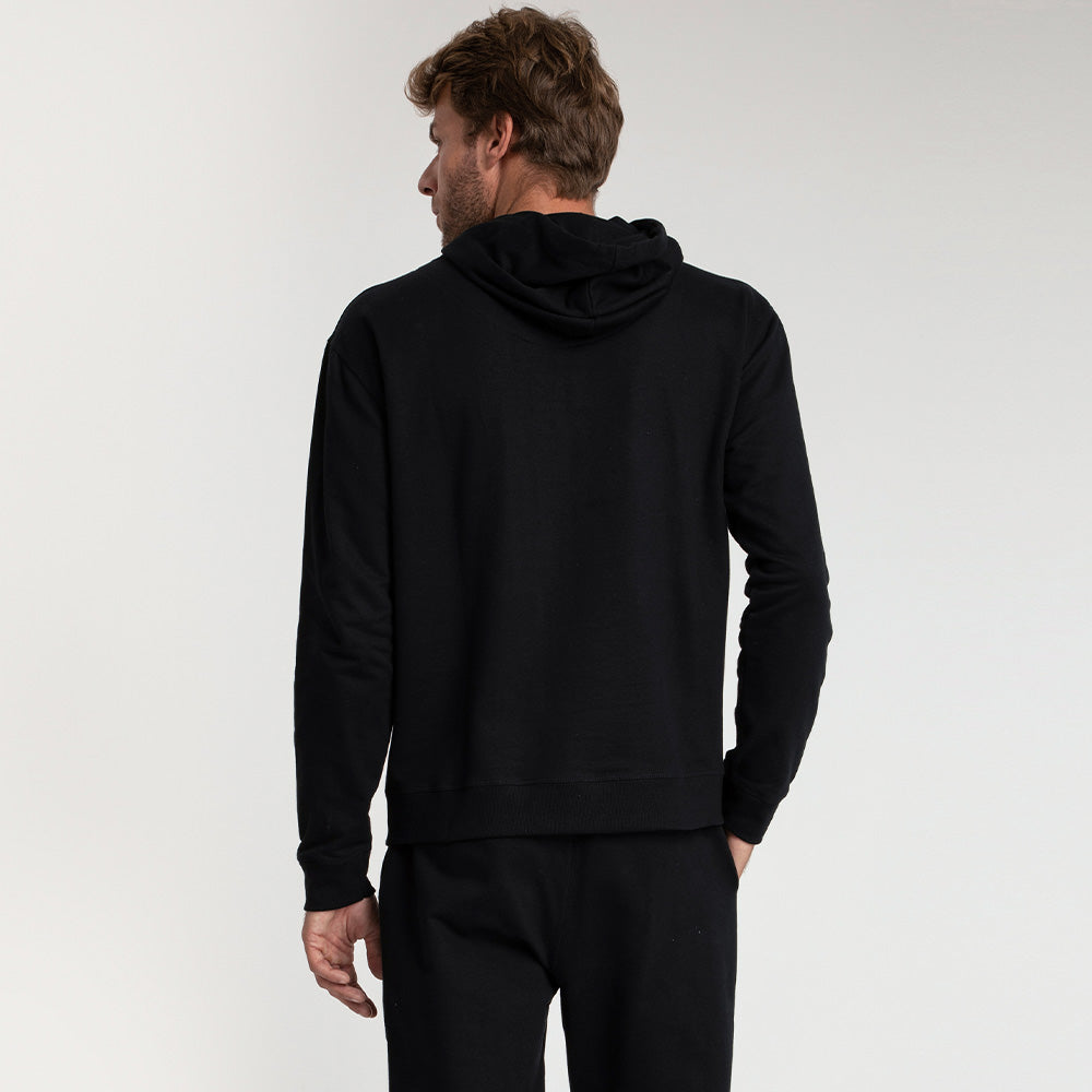 Blusão Moletom Com Capuz Masculino - Preto