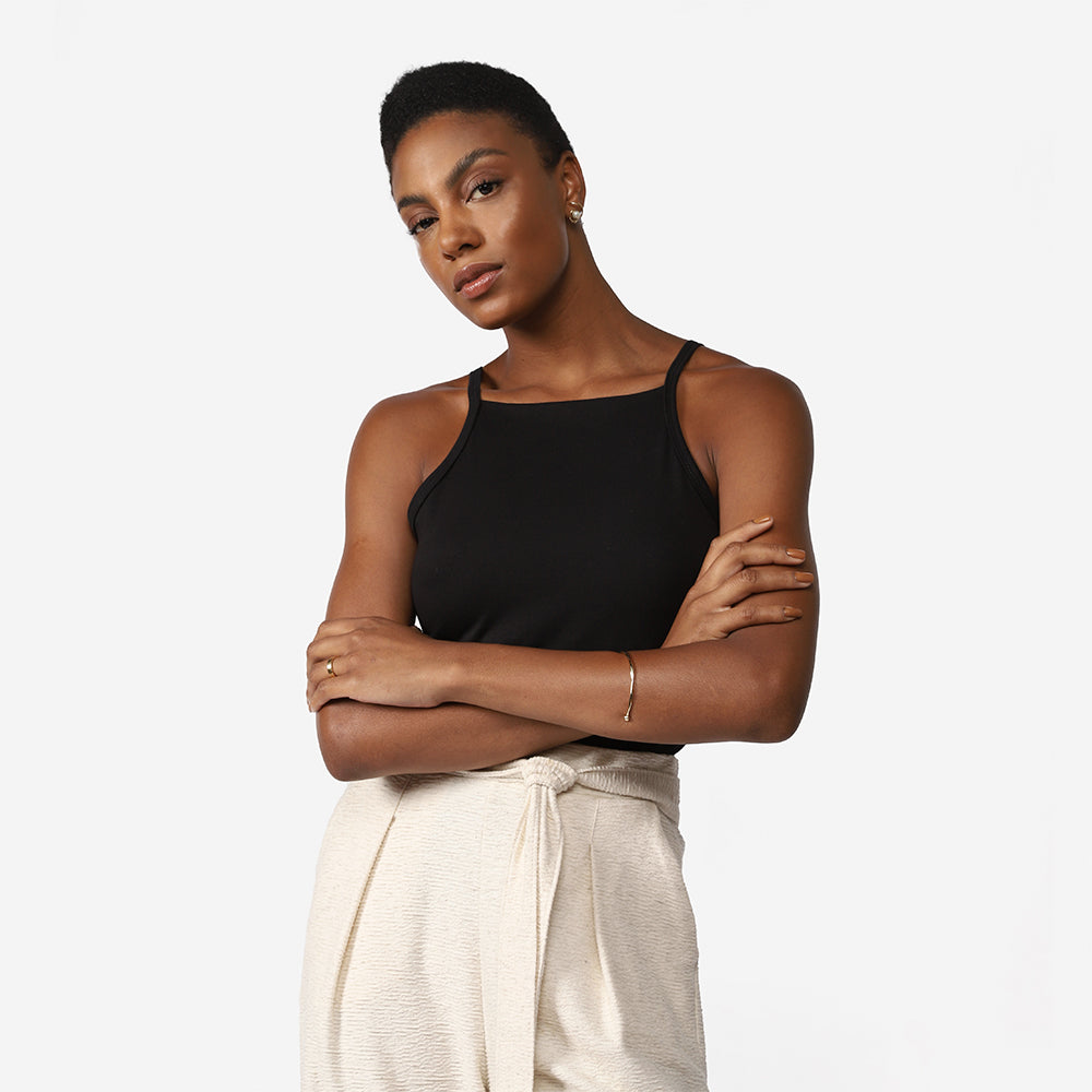 Regata Cotton Pima Cava Americana Feminina - Preto