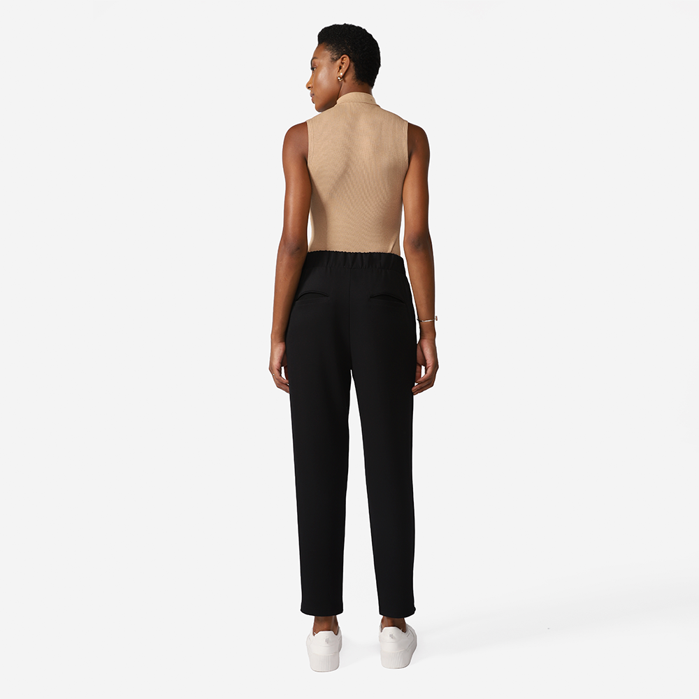 Calça Malha Estruturada Alfaiataria Feminina - Preto