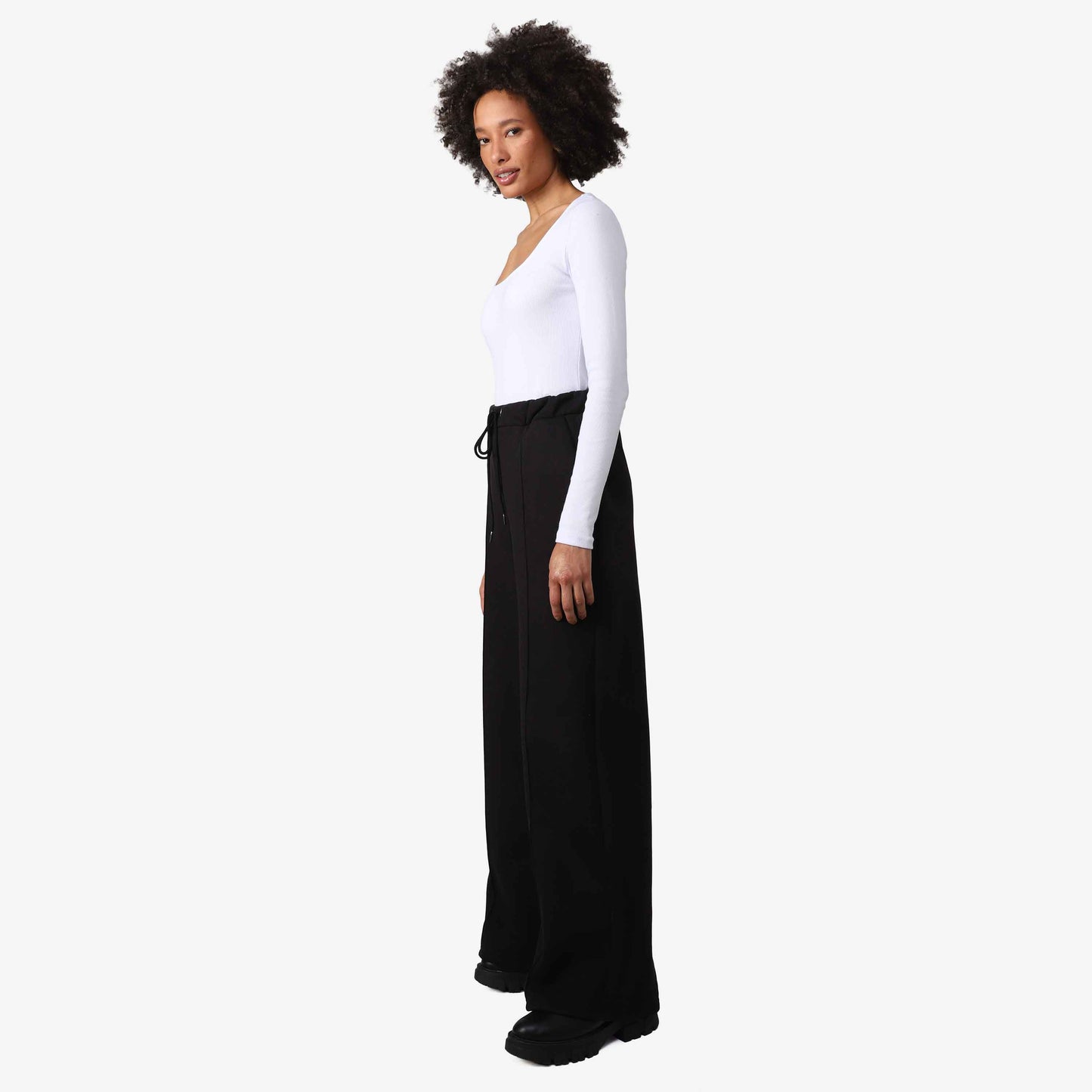 Blusa Canelada Algodão Decote Quadrado Feminina - Branco