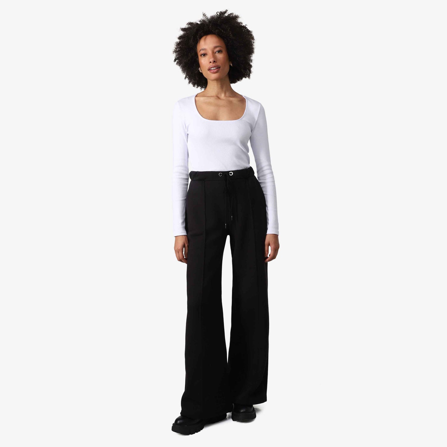 Blusa Canelada Algodão Decote Quadrado Feminina - Branco