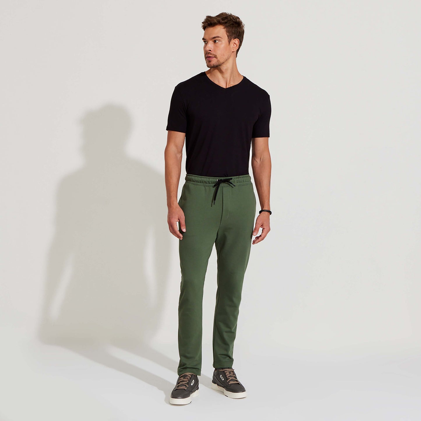 Calça Reta Amarração Masculina - Verde Pinheiro