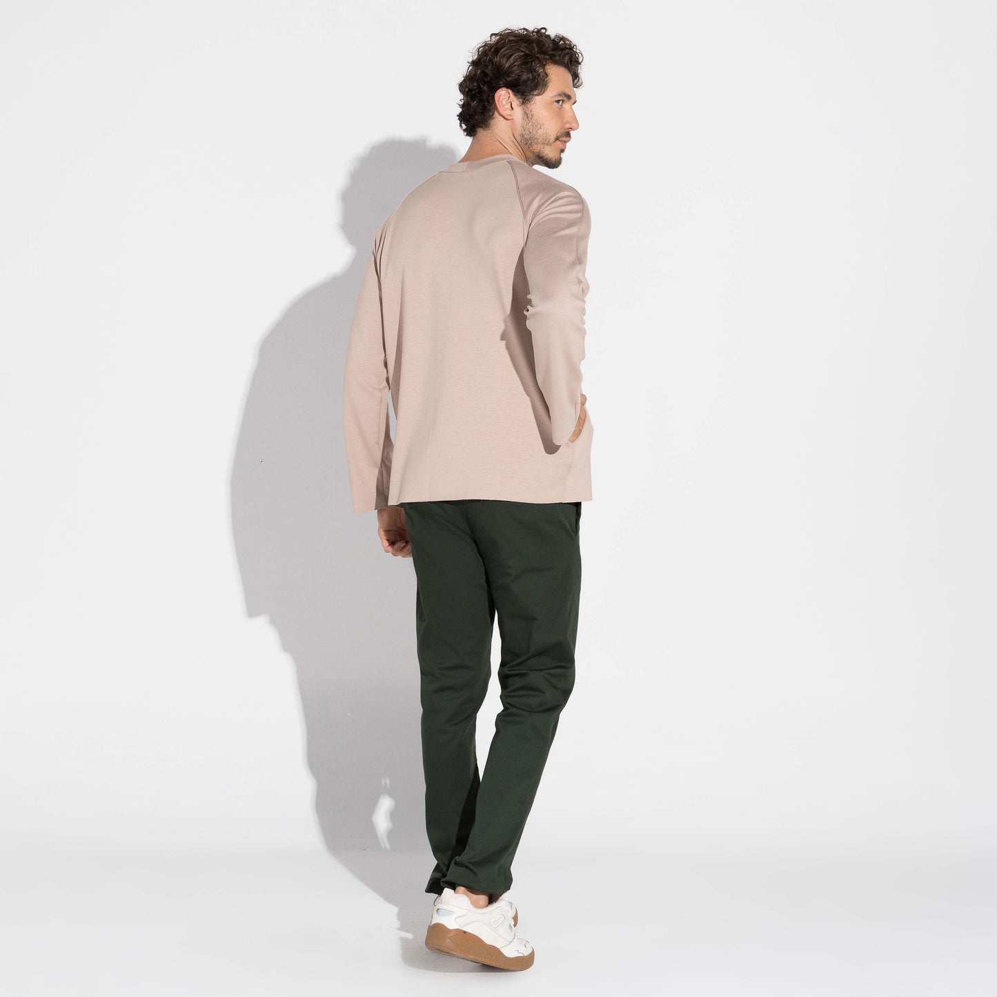 Blusa Dense Viscose Masculino - Bege Amêndoa