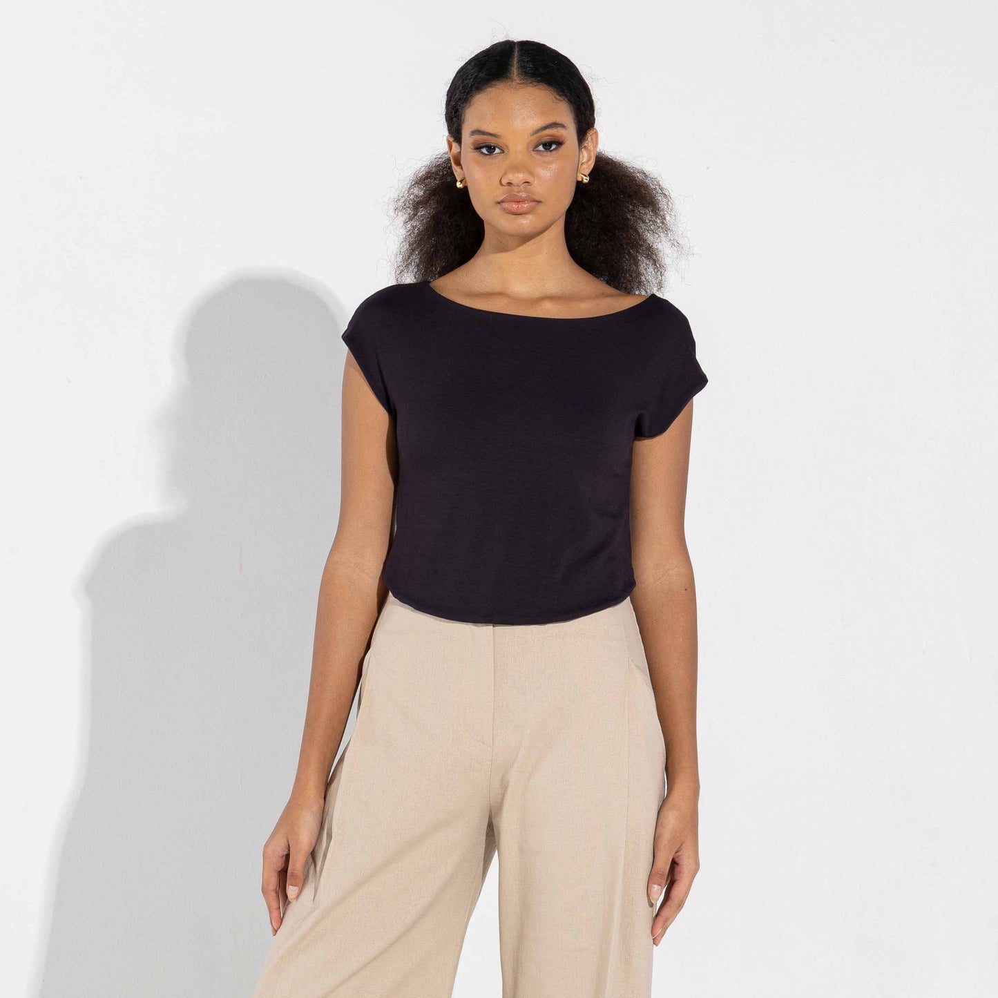 Blusa Modal Cropped Feminina | Travel Collection - Preto