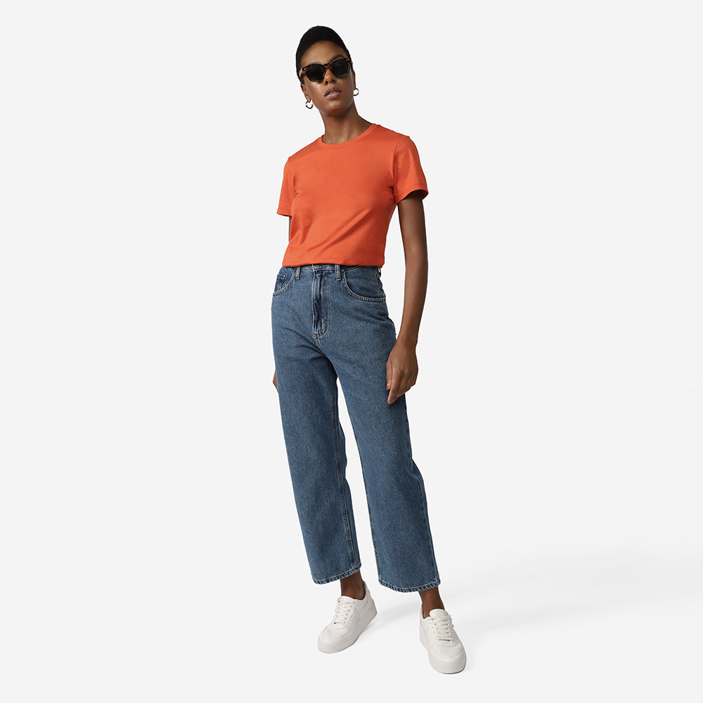 Camiseta Algodão Premium Feminina | Everyday Collection - Laranja Apricot
