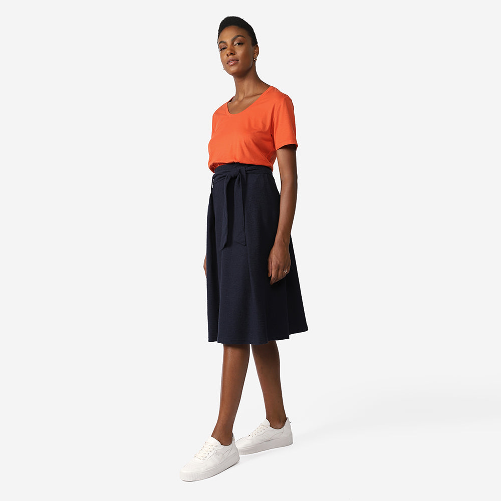 Camiseta Algodão Premium Gola U Feminina | Everyday Collection - Laranja Apricot