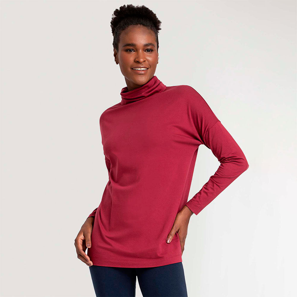 Blusa Pima Gola Rolê Feminina - Tinto