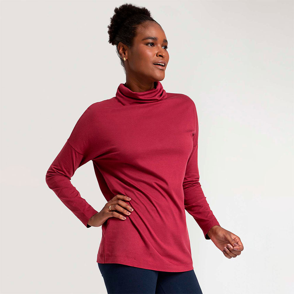 Blusa Pima Gola Rolê Feminina - Tinto