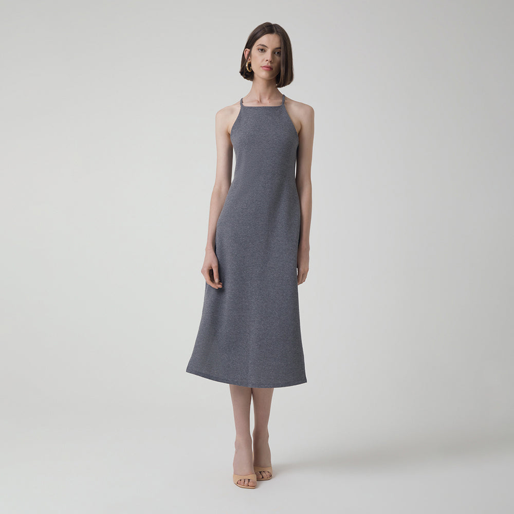 Vestido Midi Malha - Mescla Escuro