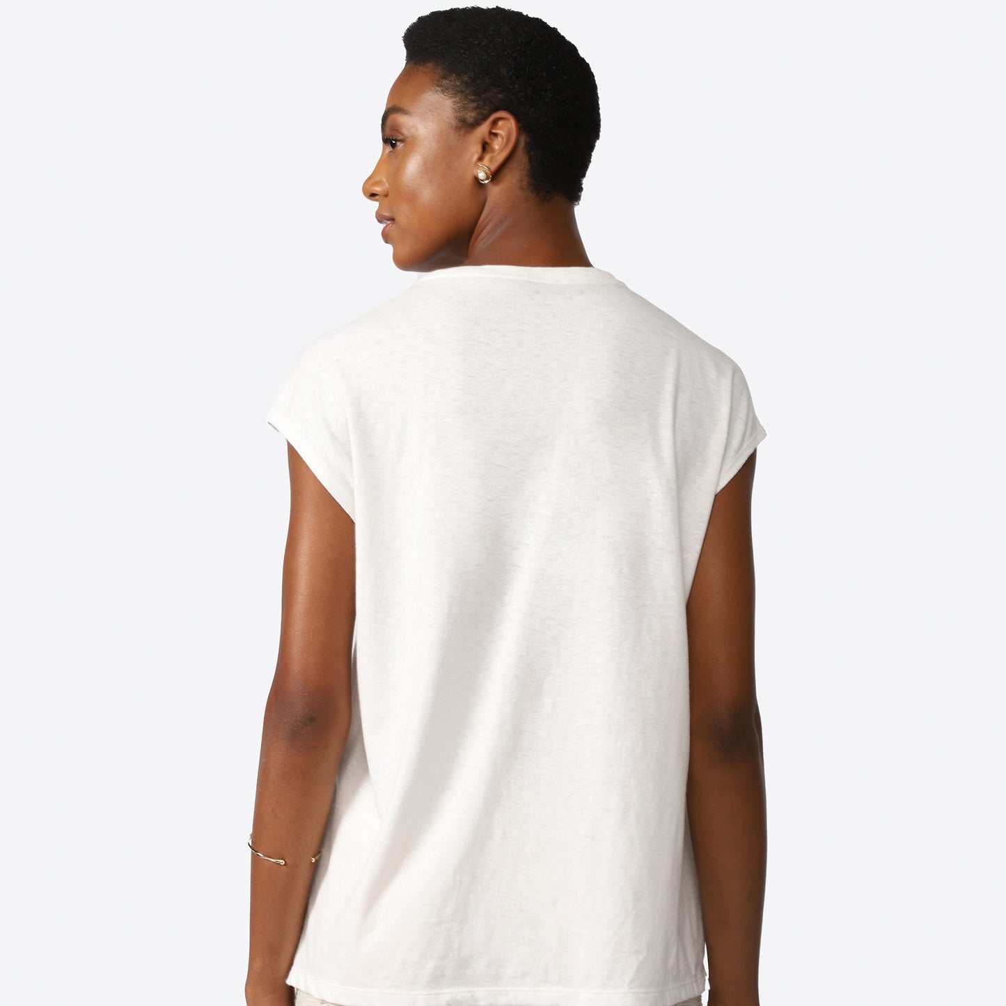 Camiseta Malha Linho Feminina - Off White
