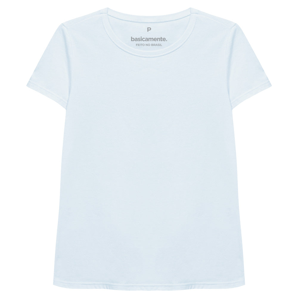 Camiseta Slim Feminina - Azul Ceu