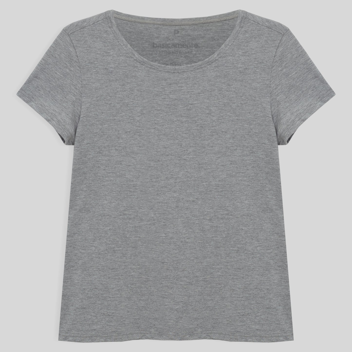 Camiseta Slim Feminina - Mescla Claro