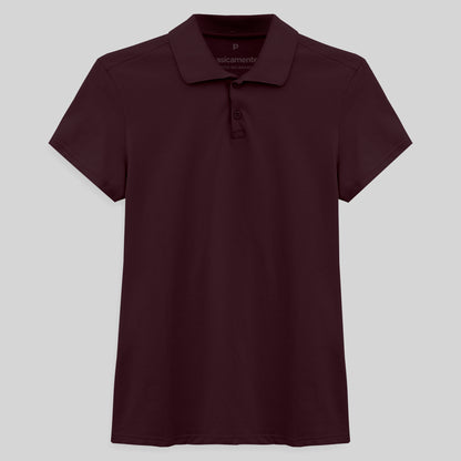 Camisa Polo Feminina - Vermelho Vinho