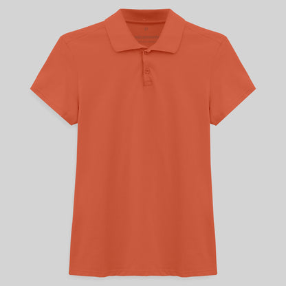 Camisa Polo Feminina - Laranja Coral